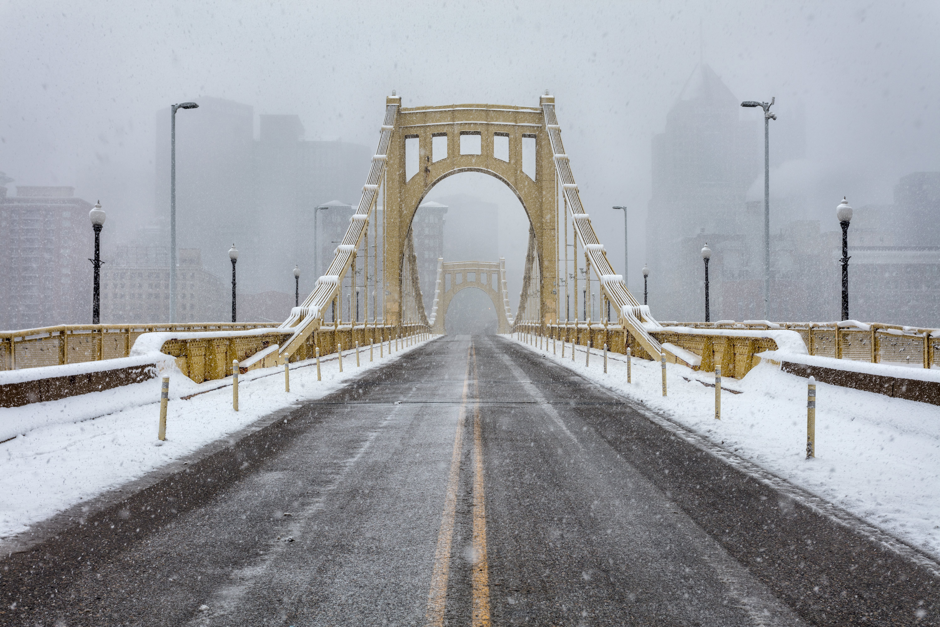 Snowy bridge, Pittsburgh, Pennsylvania