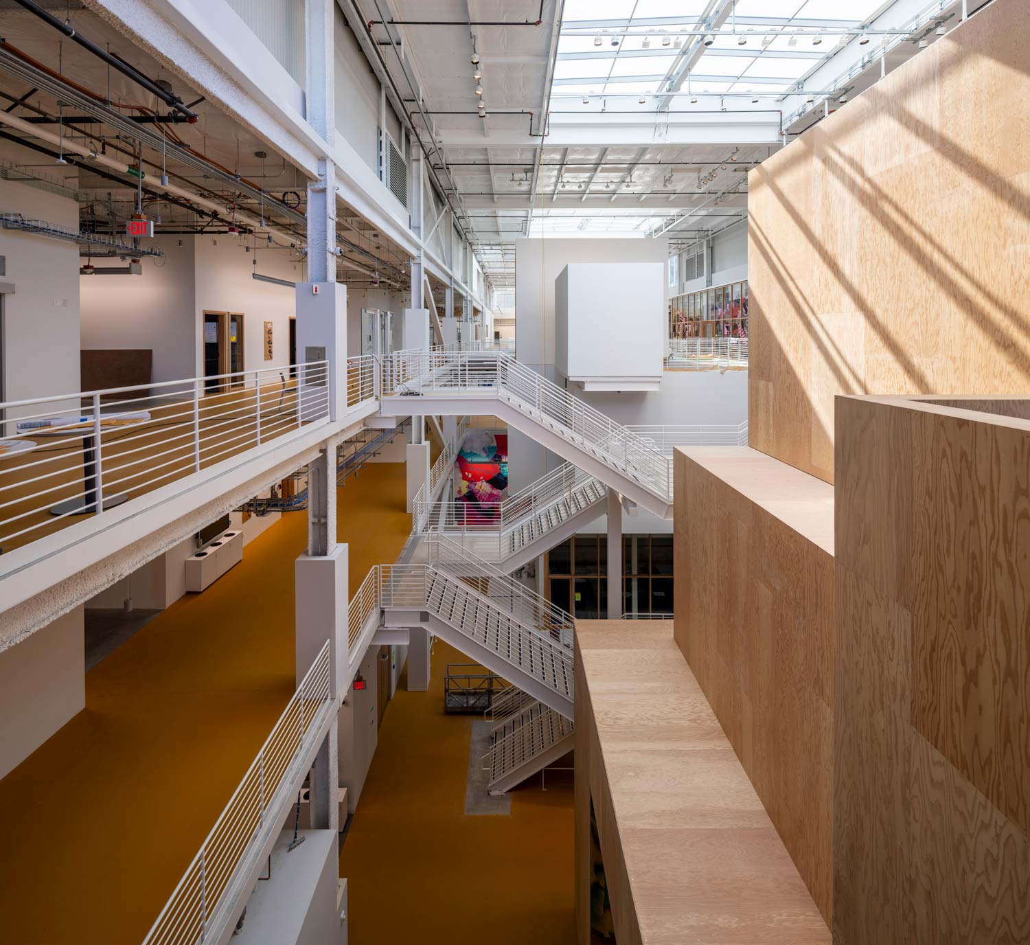 An architectural photograph of an interior office space