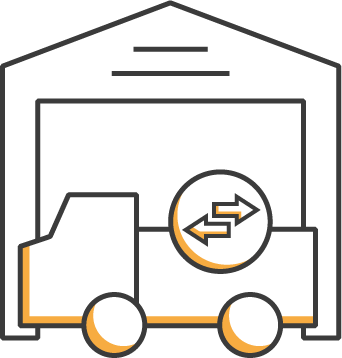 Icon of truck driving to facility