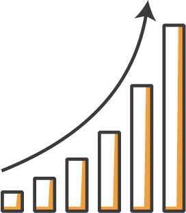 bar graph with increasing quantities