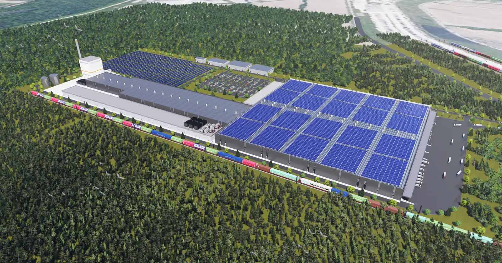 simulated image for solarcycle's new glass factory.