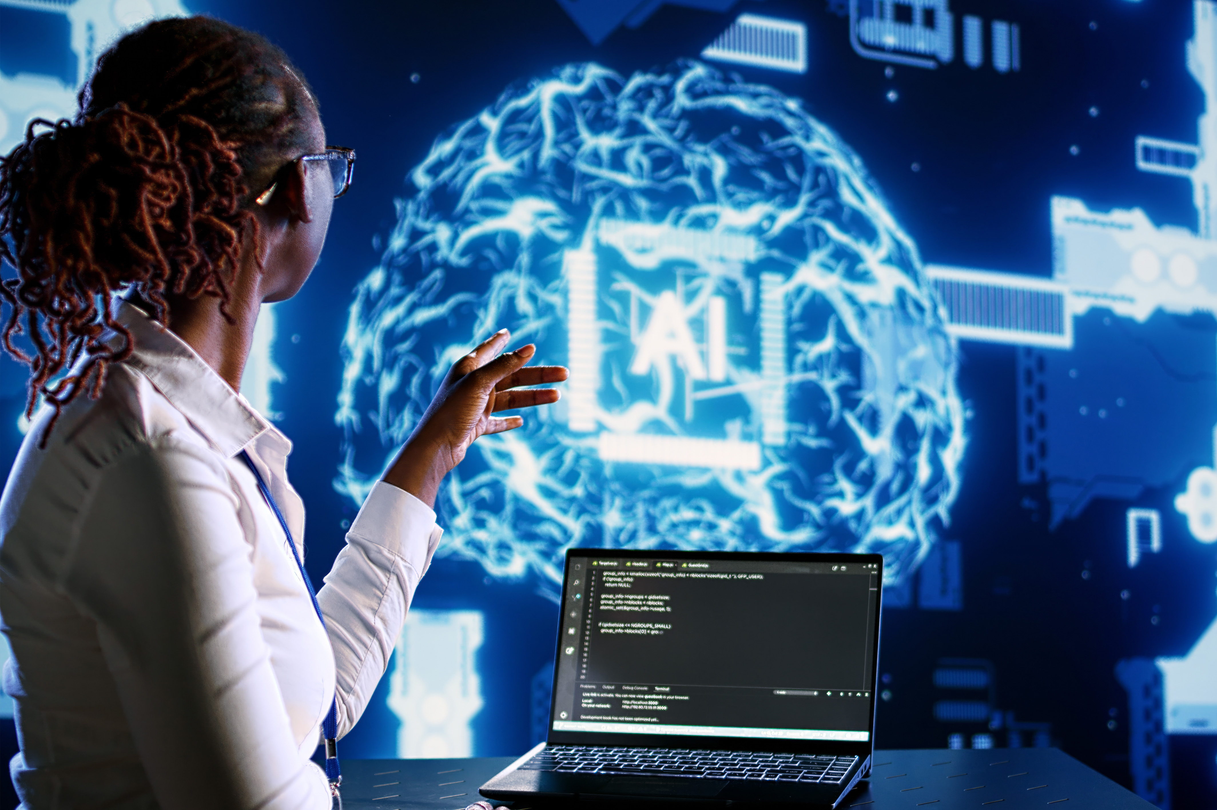 Symbolbild für KI-Anwendungen in KMU – unterstützt durch GRW-Fördermittel.