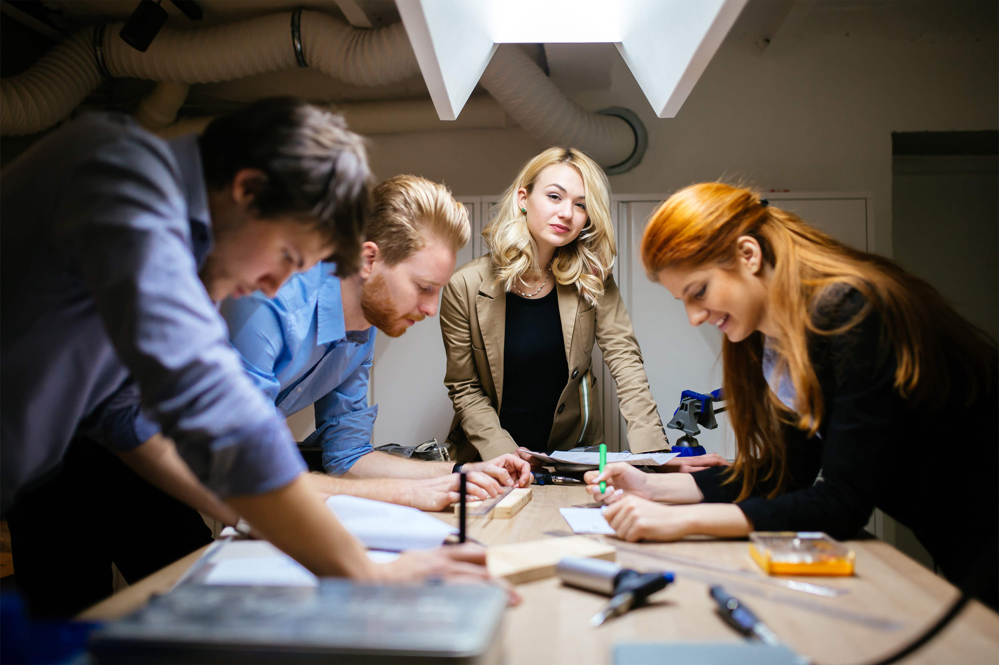 Father and son playing