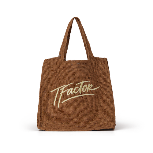 squared RAFFIA bag