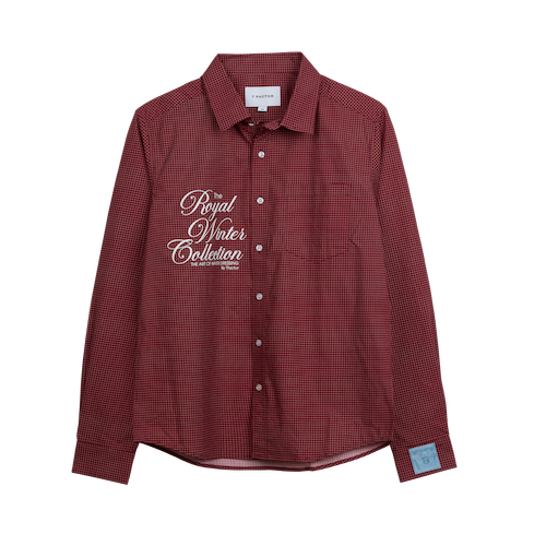 T factor check button up shirt