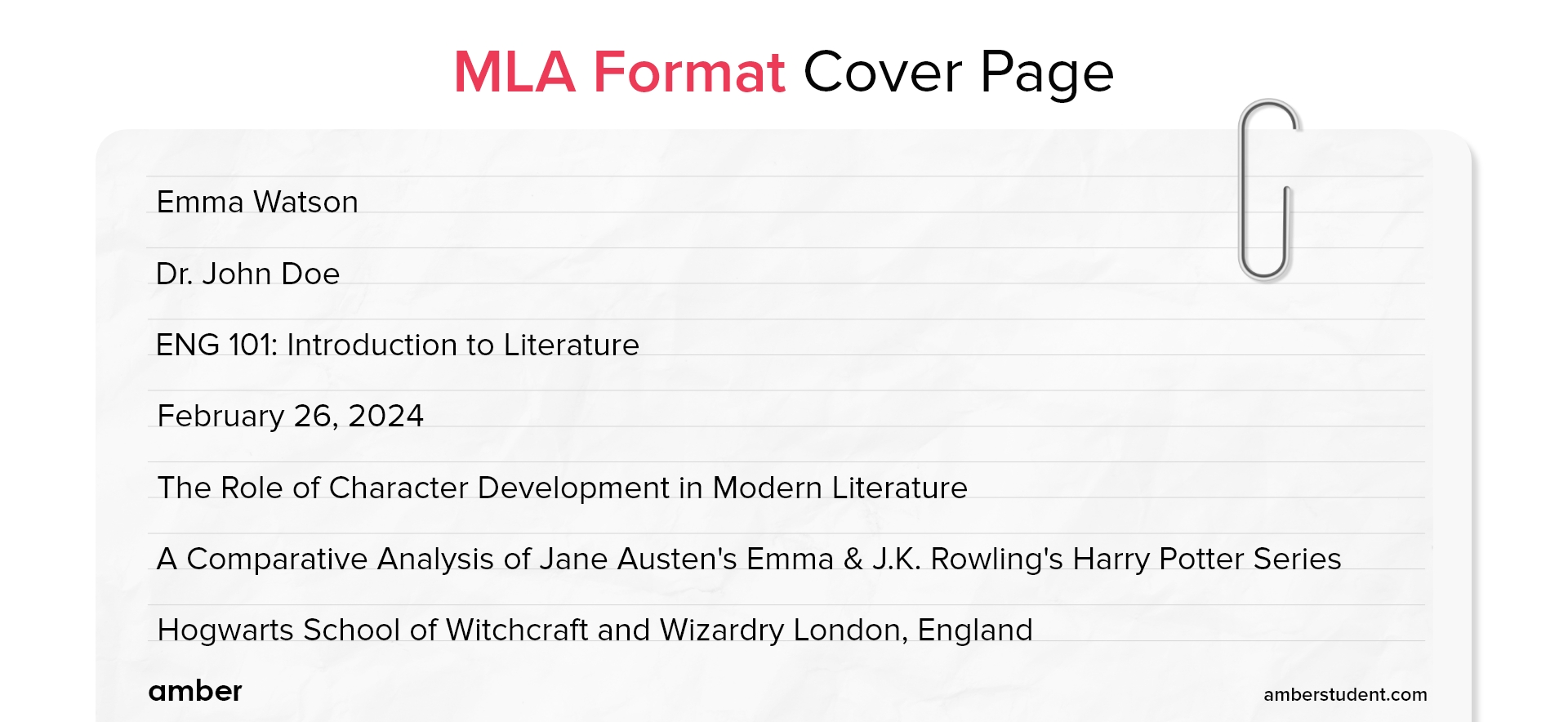 assignment cover page format examples