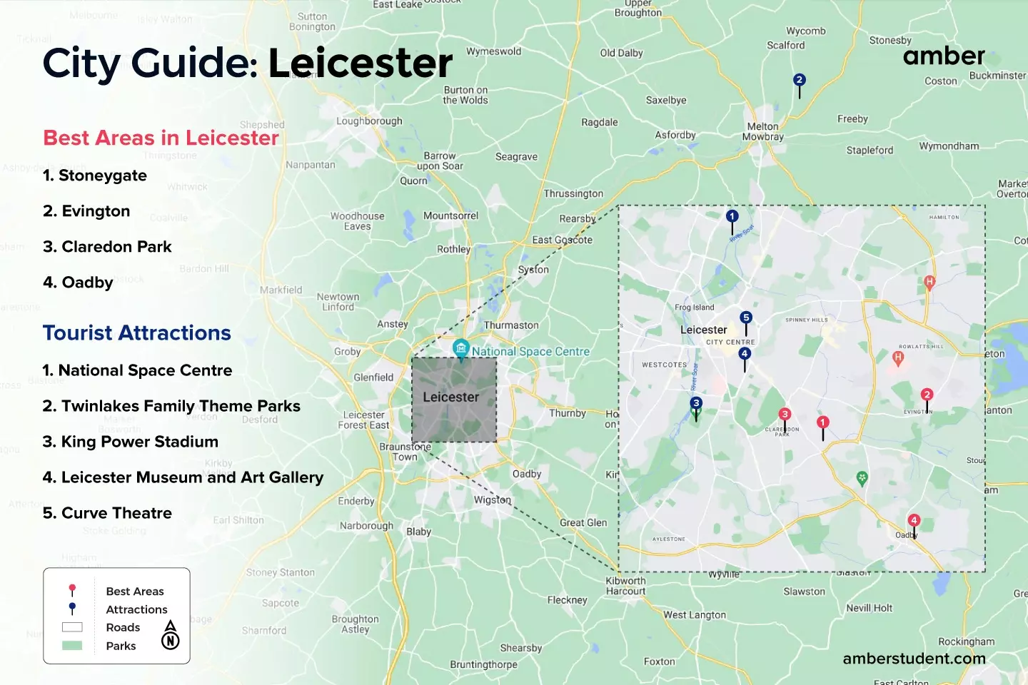 map of beat areas in tourist attractions in Leicester