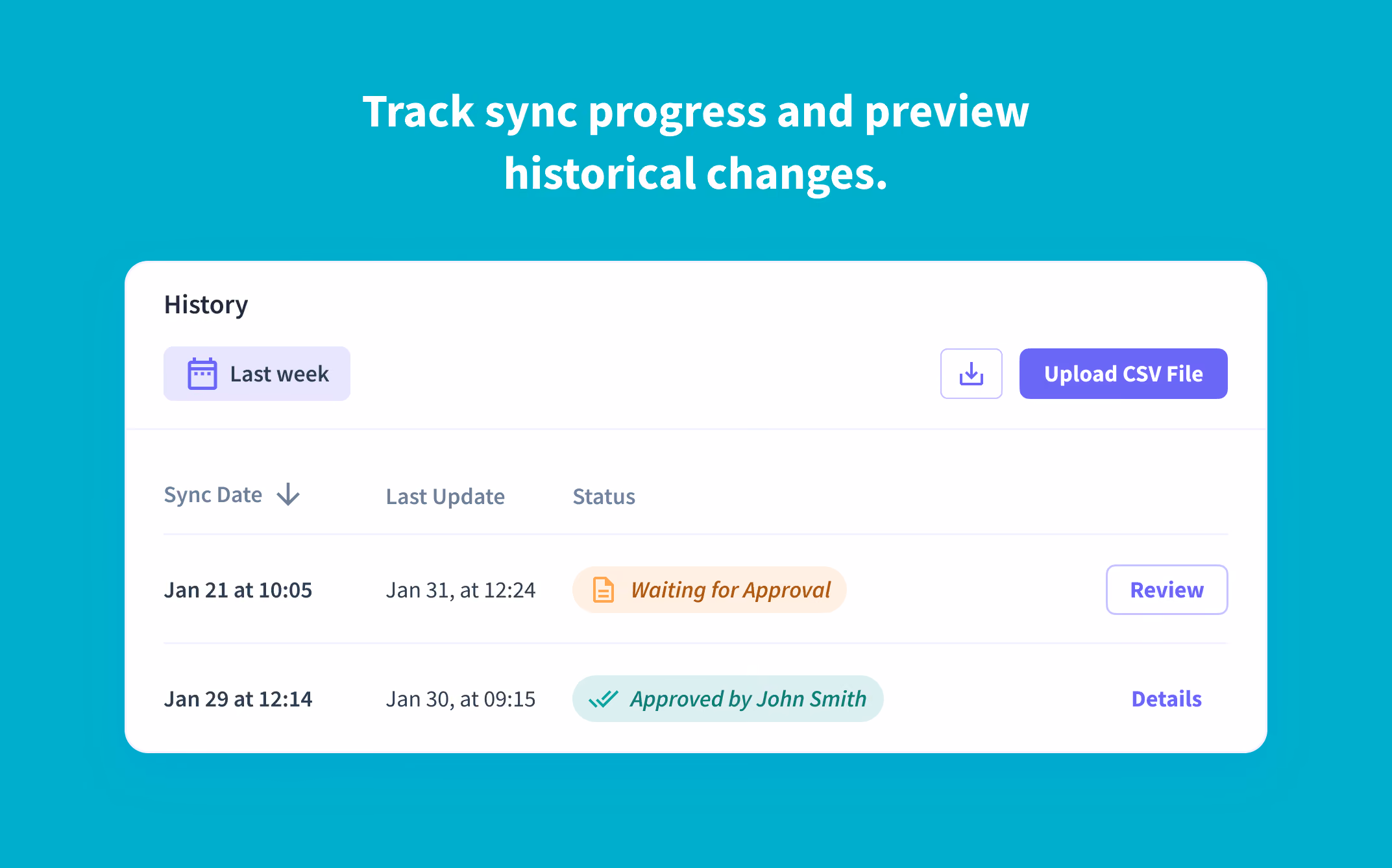 preview CSV import synchronization in Insightful.