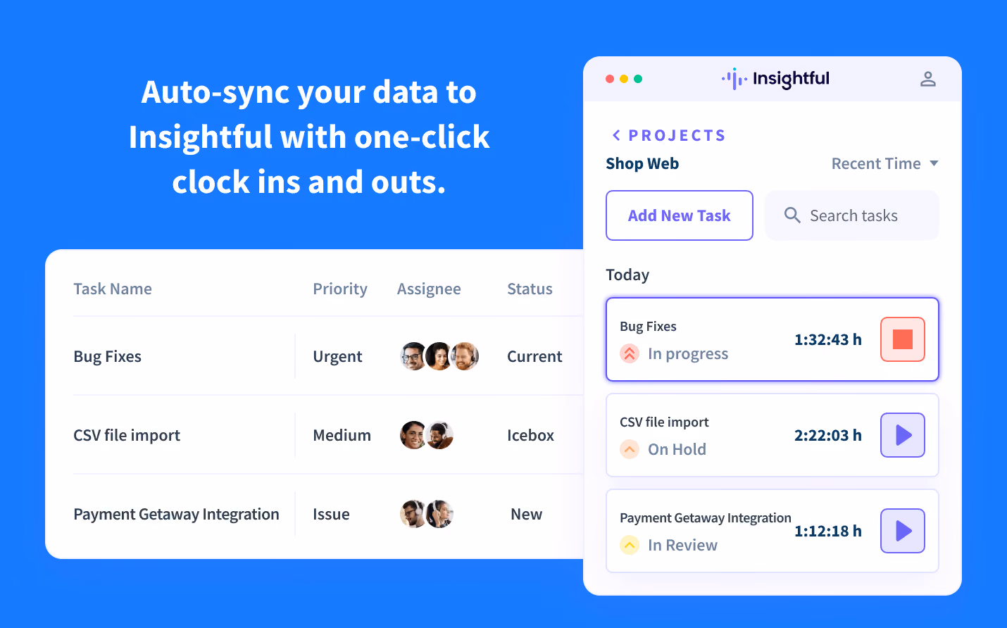 Track the time spent on Pivotal Tracker boards and cards with the Insightful Timer