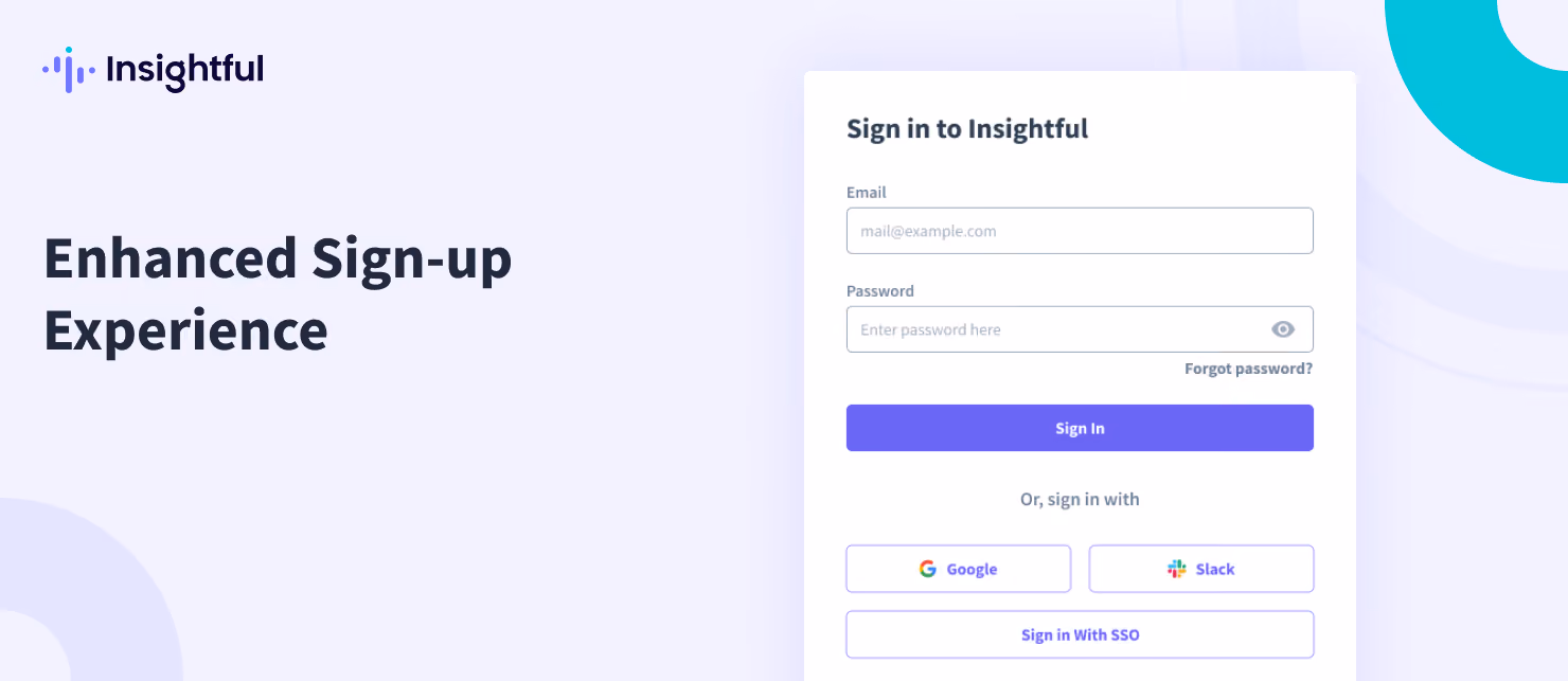 Enhanced sign up flow