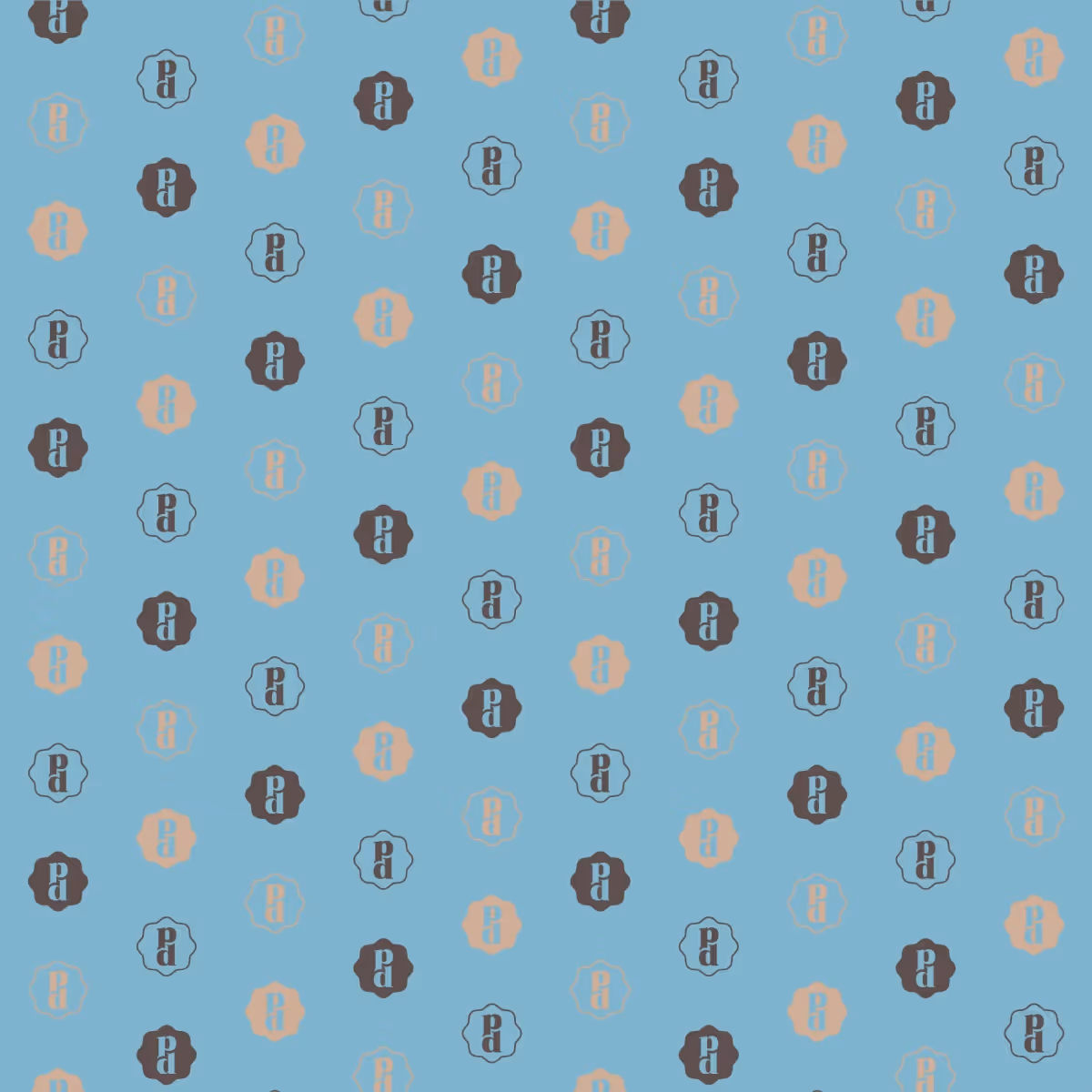 pattern design for pure delight on a blue background
