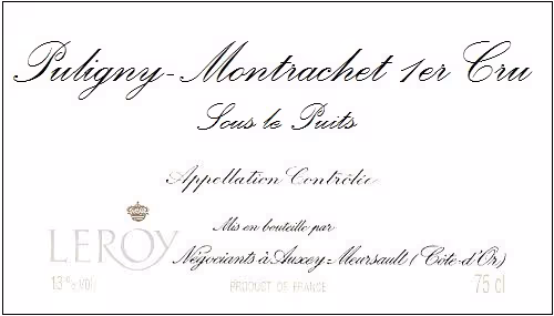 Puligny-Montrachet 1er cru Sous le Puits 2019