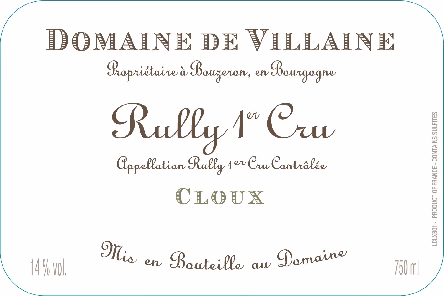 Rully 1er cru Cloux 2020