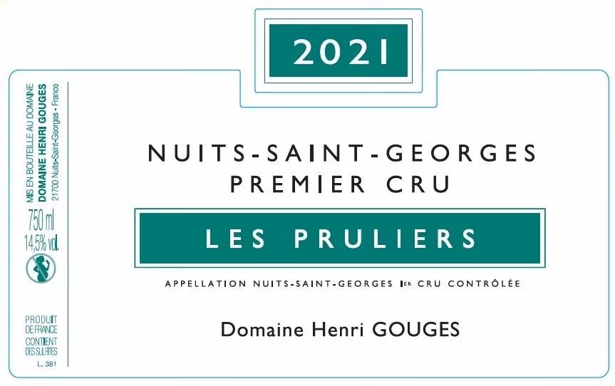 Nuits-St-Georges 1er cru Pruliers 2021