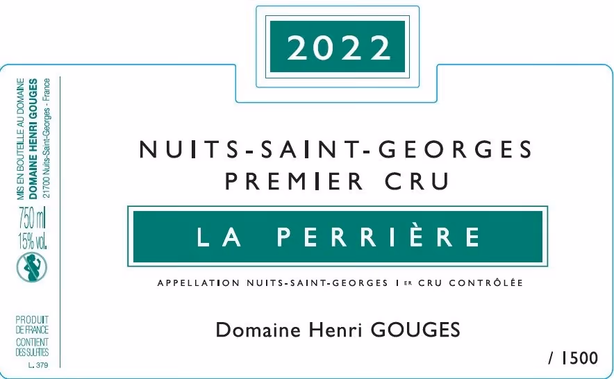 Nuits-St-Georges 1er cru Perrière 2022