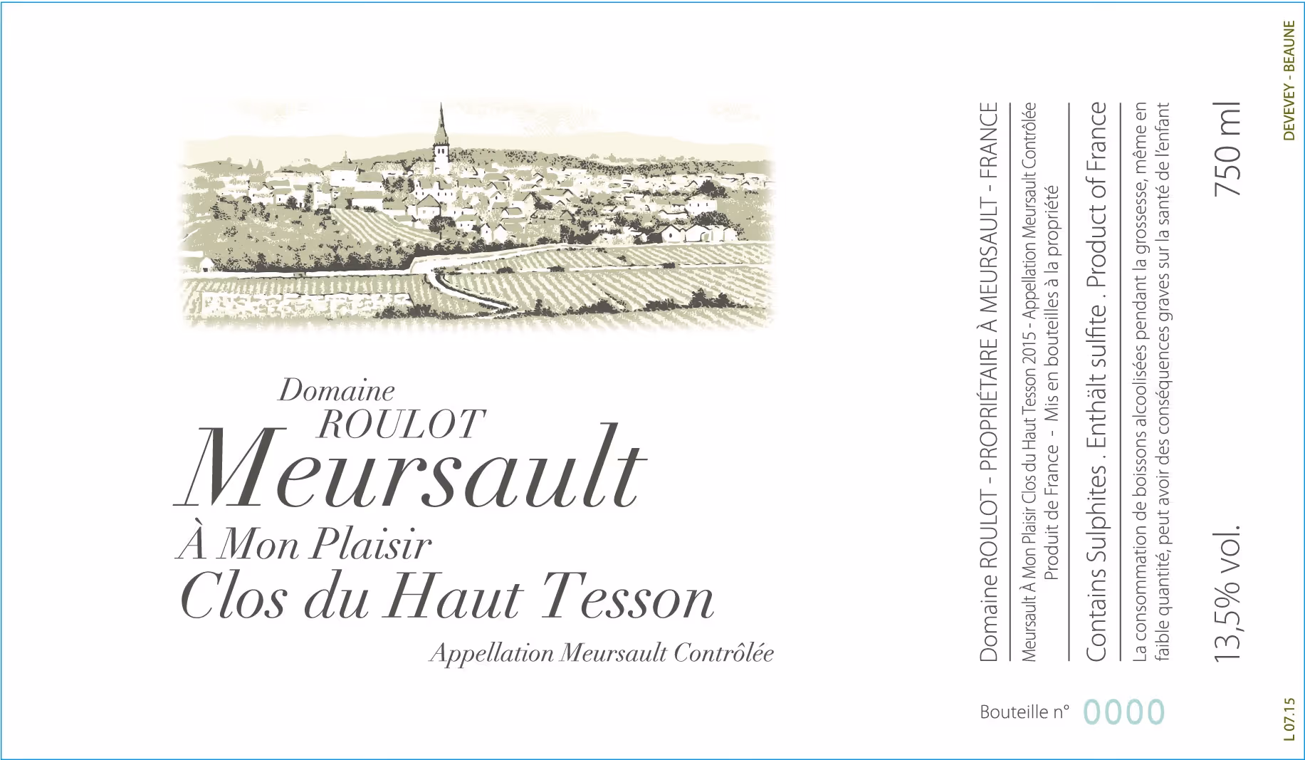 Meursault Clos du Haut Tesson "A Mon Plaisir" 2023