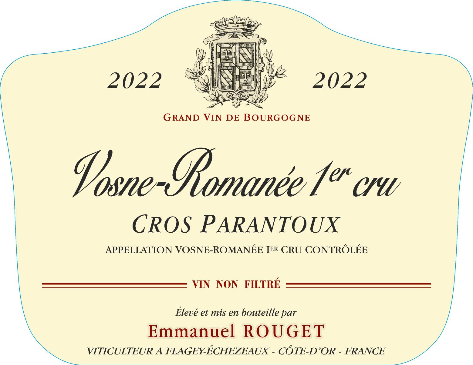 Vosne-Romanée 1er cru Cros Parantoux 2022