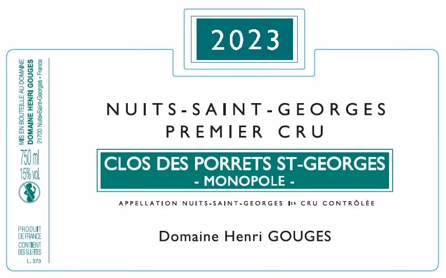 Nuits-St-Georges 1er cru Clos des Porrets-St-Georges 2023