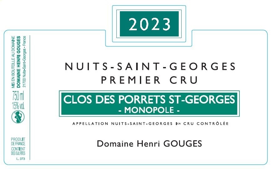 Nuits-St-Georges 1er cru Clos des Porrets-St-Georges 2023