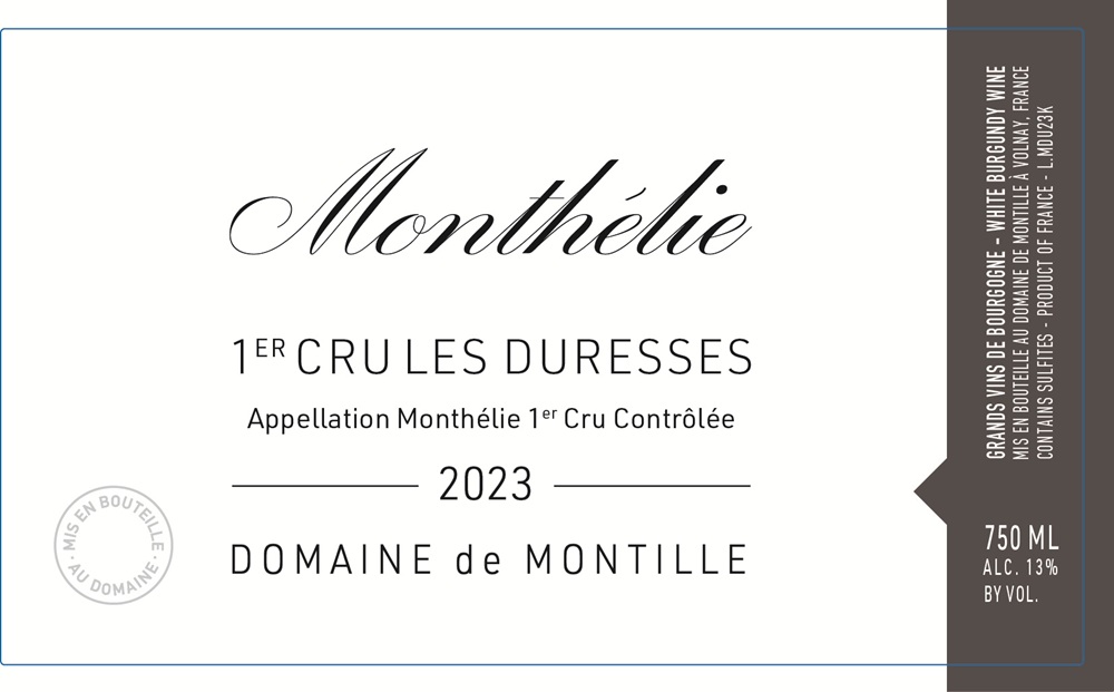Monthélie 1er cru Duresses 2023