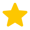 Bright yellow five-pointed star on a white background