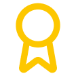 Yellow ribbon or medal icon symbolizing achievement or awareness