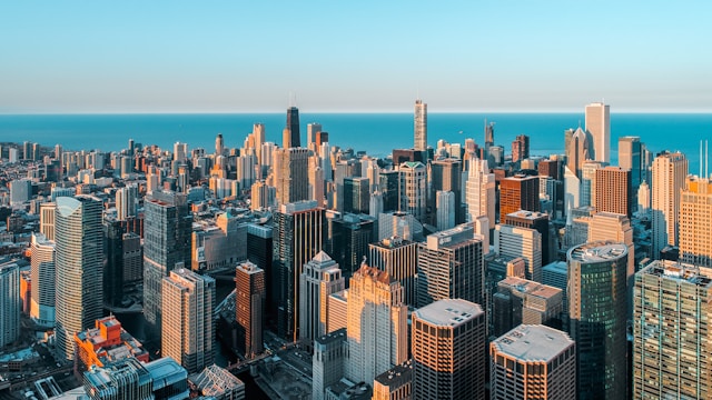 Urban buildings aerial view