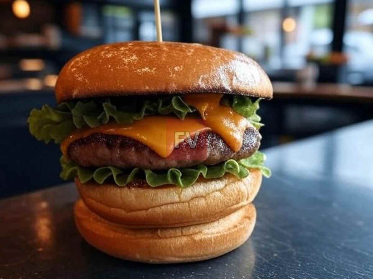 Gourmet Burger Stack Free in Modern Cafe Free Stock Photos