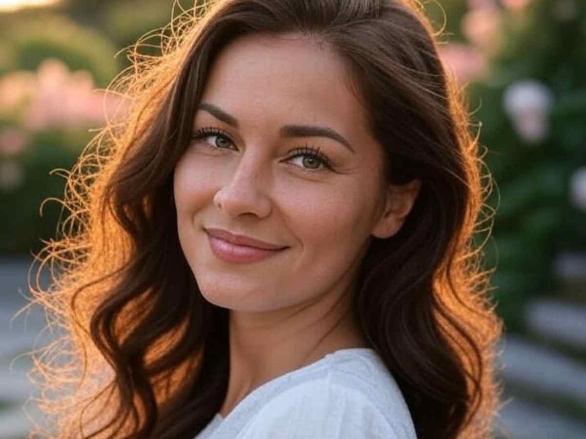 Radiant Sunset Woman Portrait Free Stock Photo