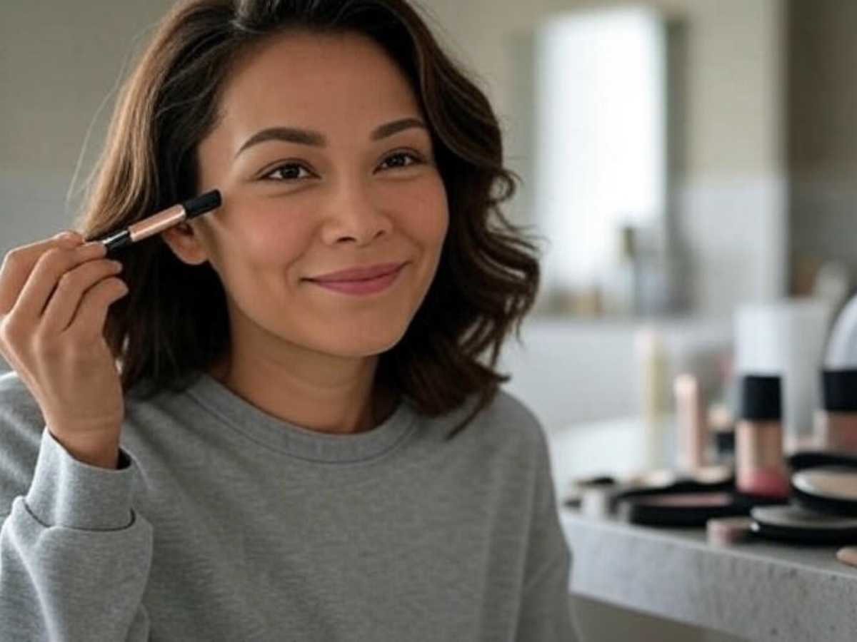 Free Stock Photo Graceful Makeup Application 