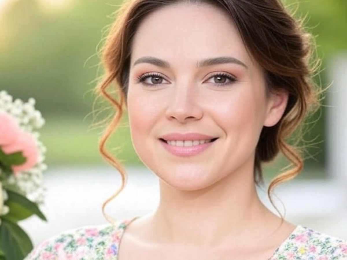 Elegant Floral Makeup Portrait Free Stock Photo