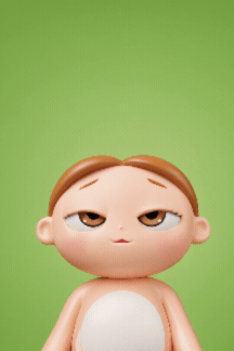 Cartoon Girl With Big Eyes Zoom Free Green Screen Overlay