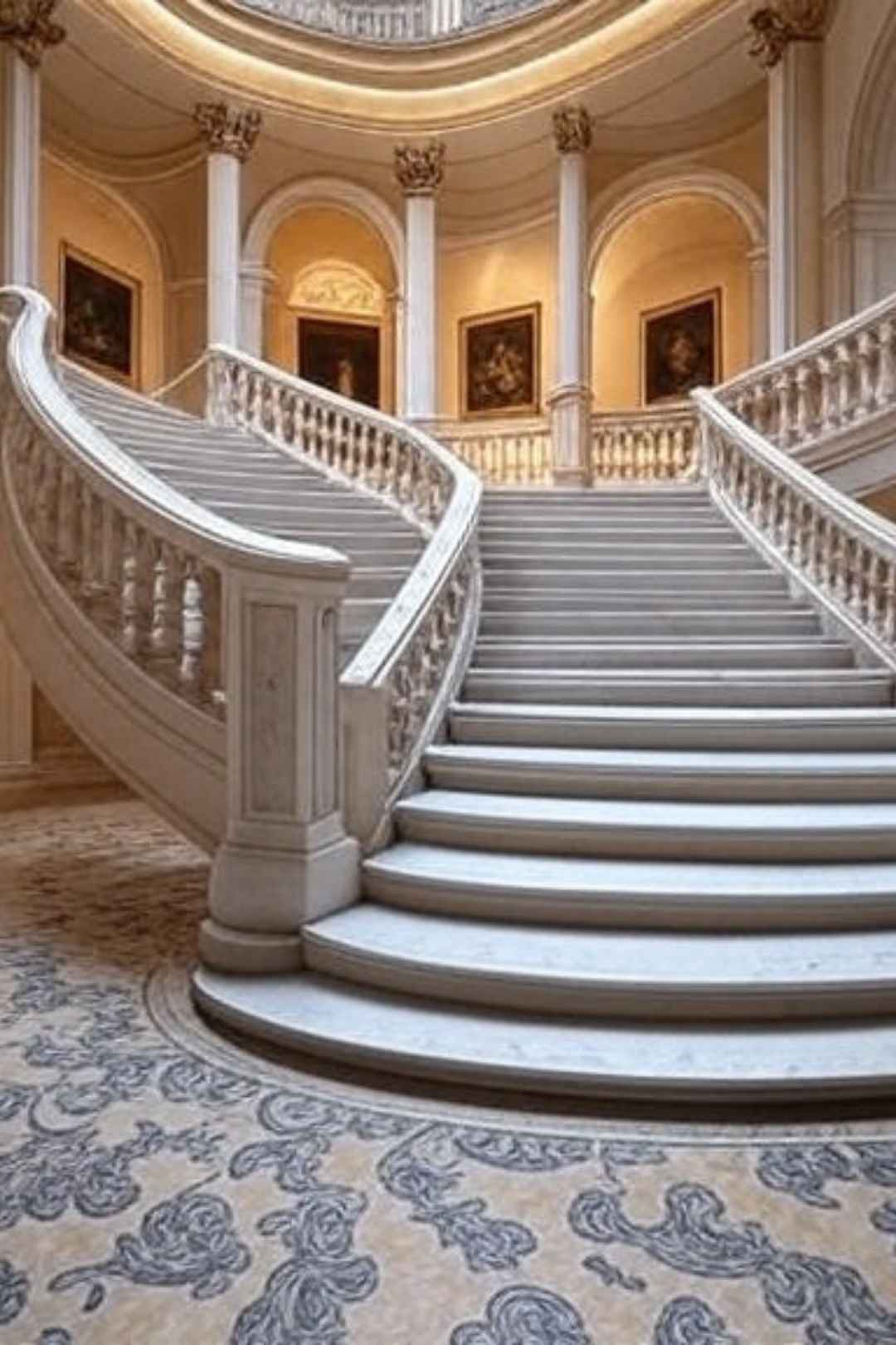 Grand Marble Staircase Free Stock Photo
