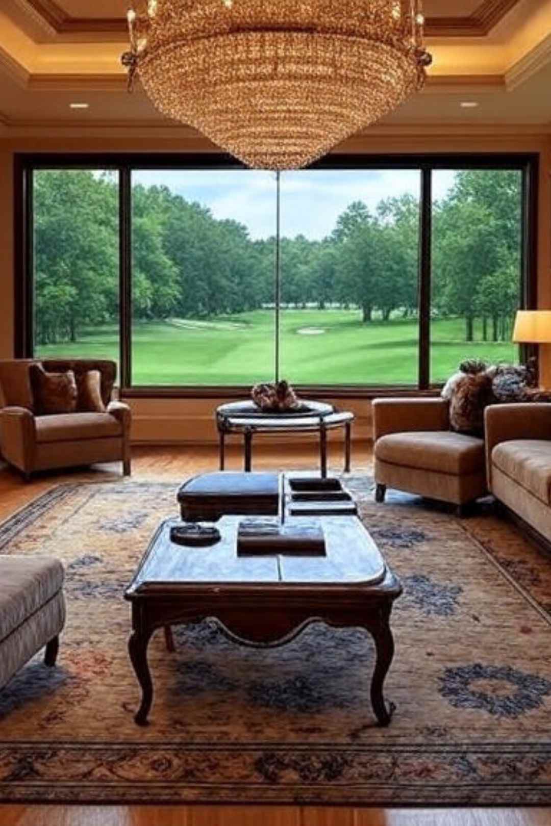 Opulent Golf Club Living Room Free Stock Photo