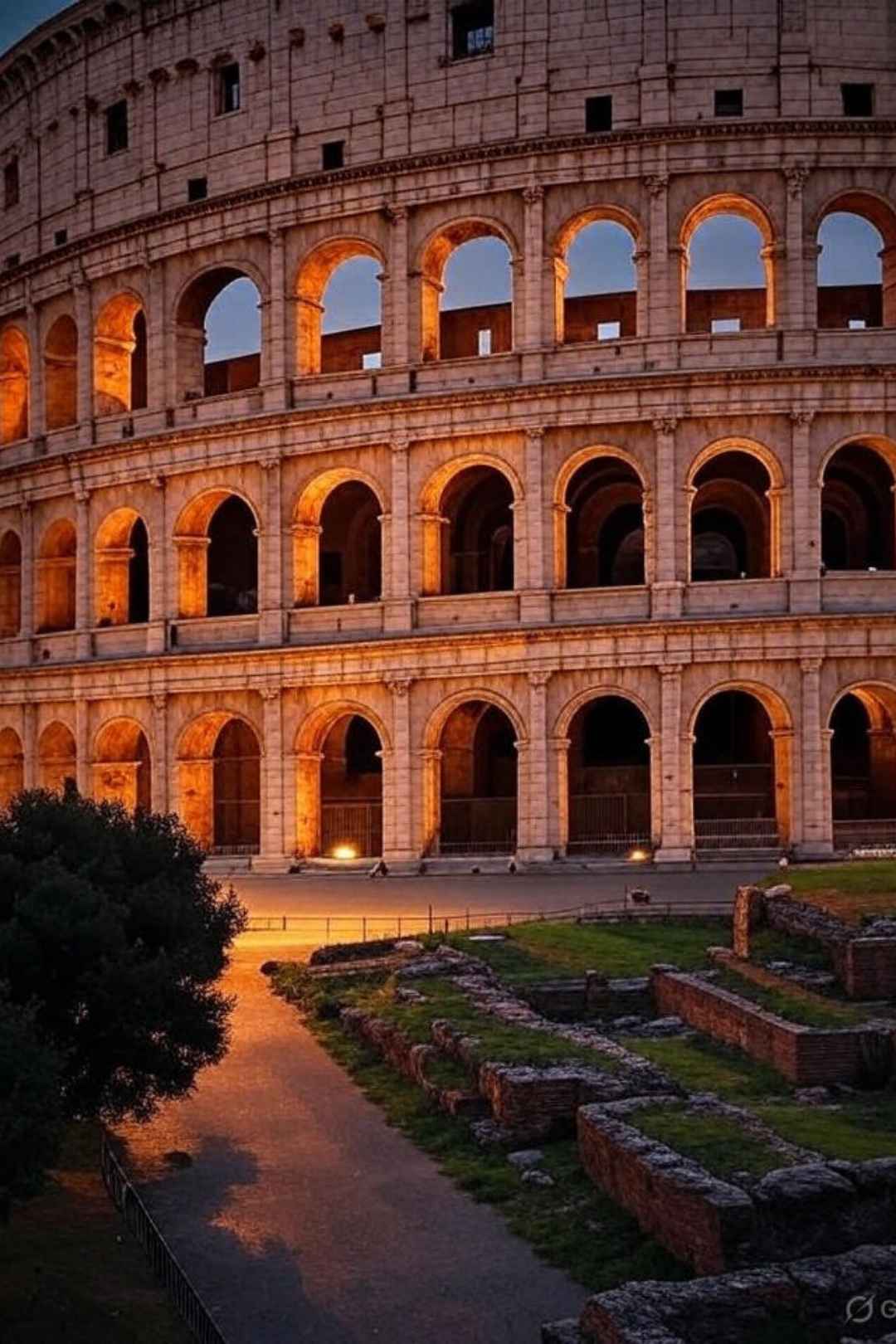 Roman Colosseum of Ancient Rome Free Stock Photo