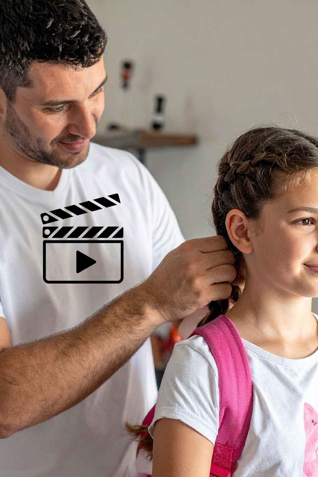 Dad Daughter Packing For School Free Stock Video