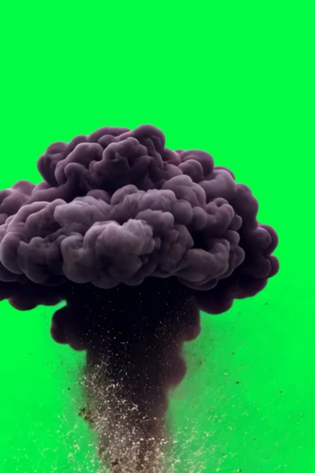 Abstract Black Smoke Explosion Free Green Screen Overlay