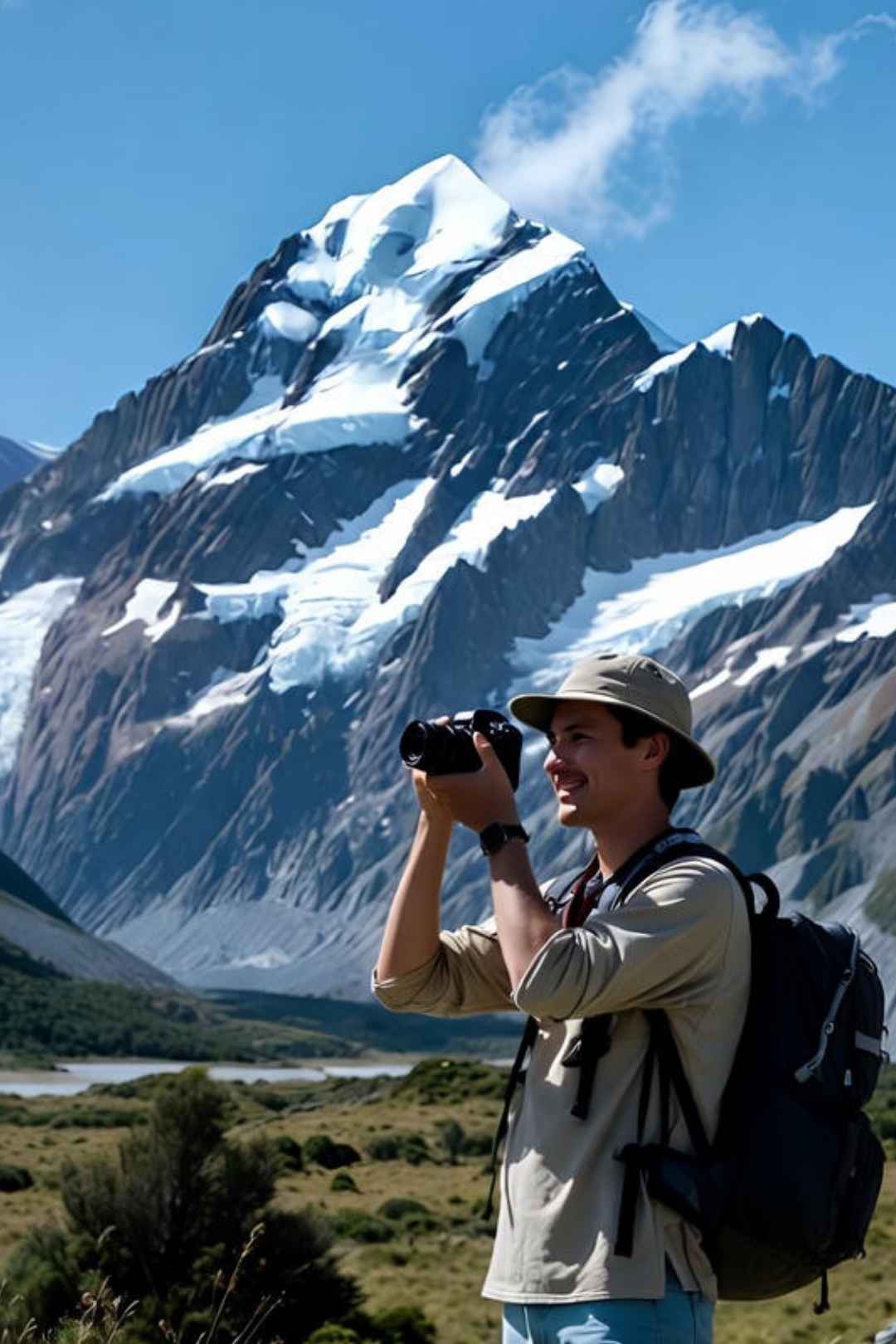 Young Traveller At Mount Cook NZ Free Stock Photo
