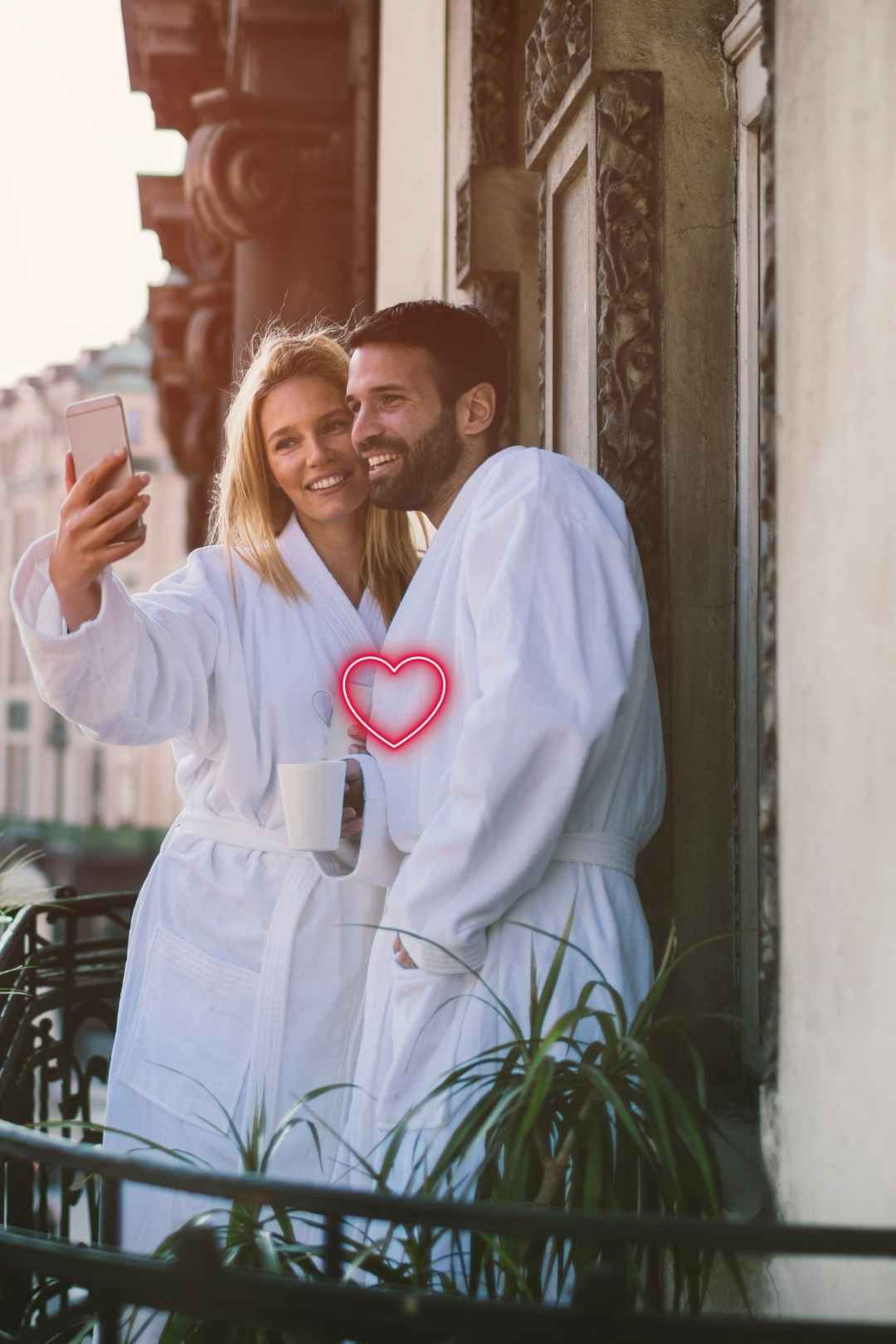 Couple Selfie On Balcony Free Stock Image