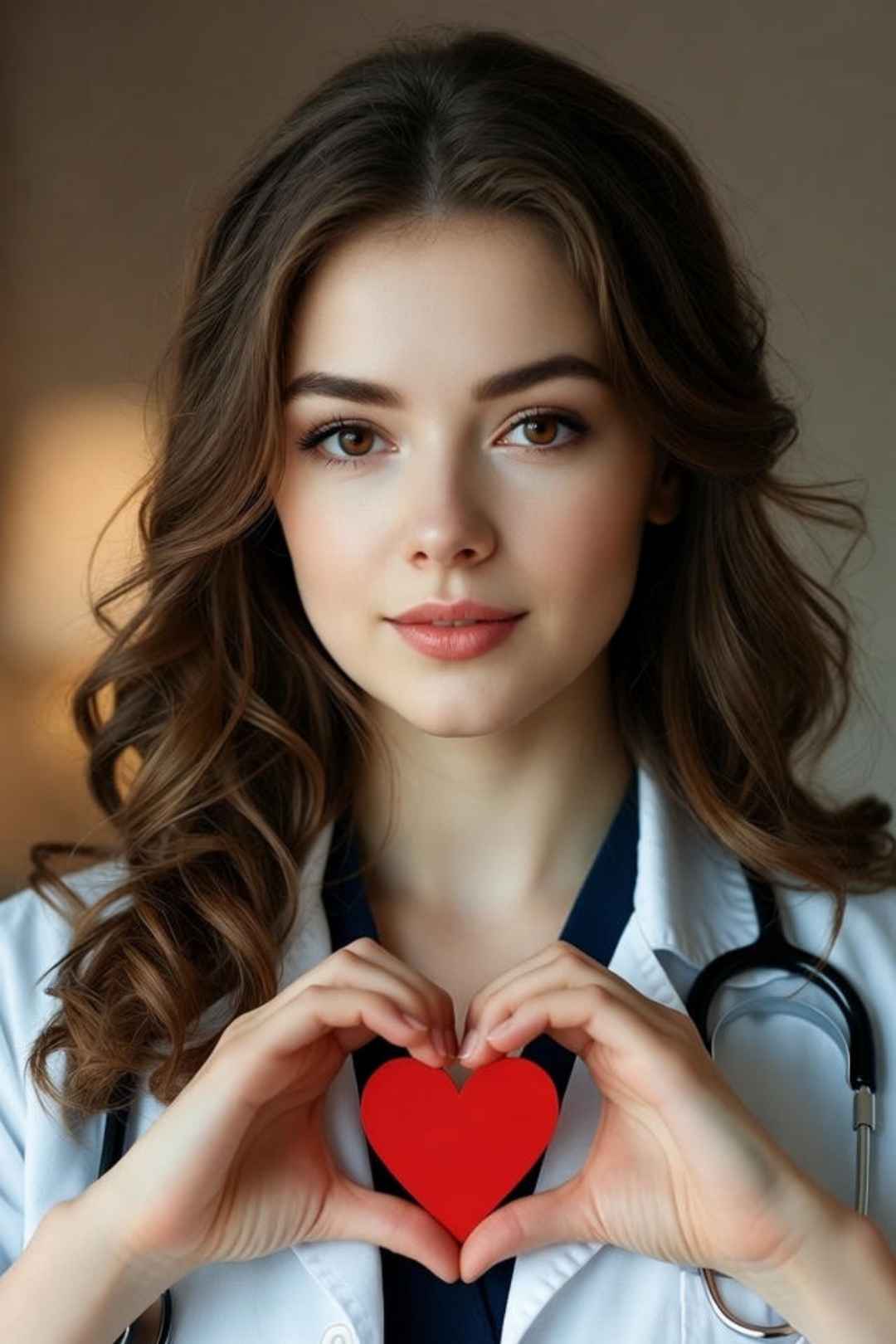 Female Doctor with Heart Free Stock Photo