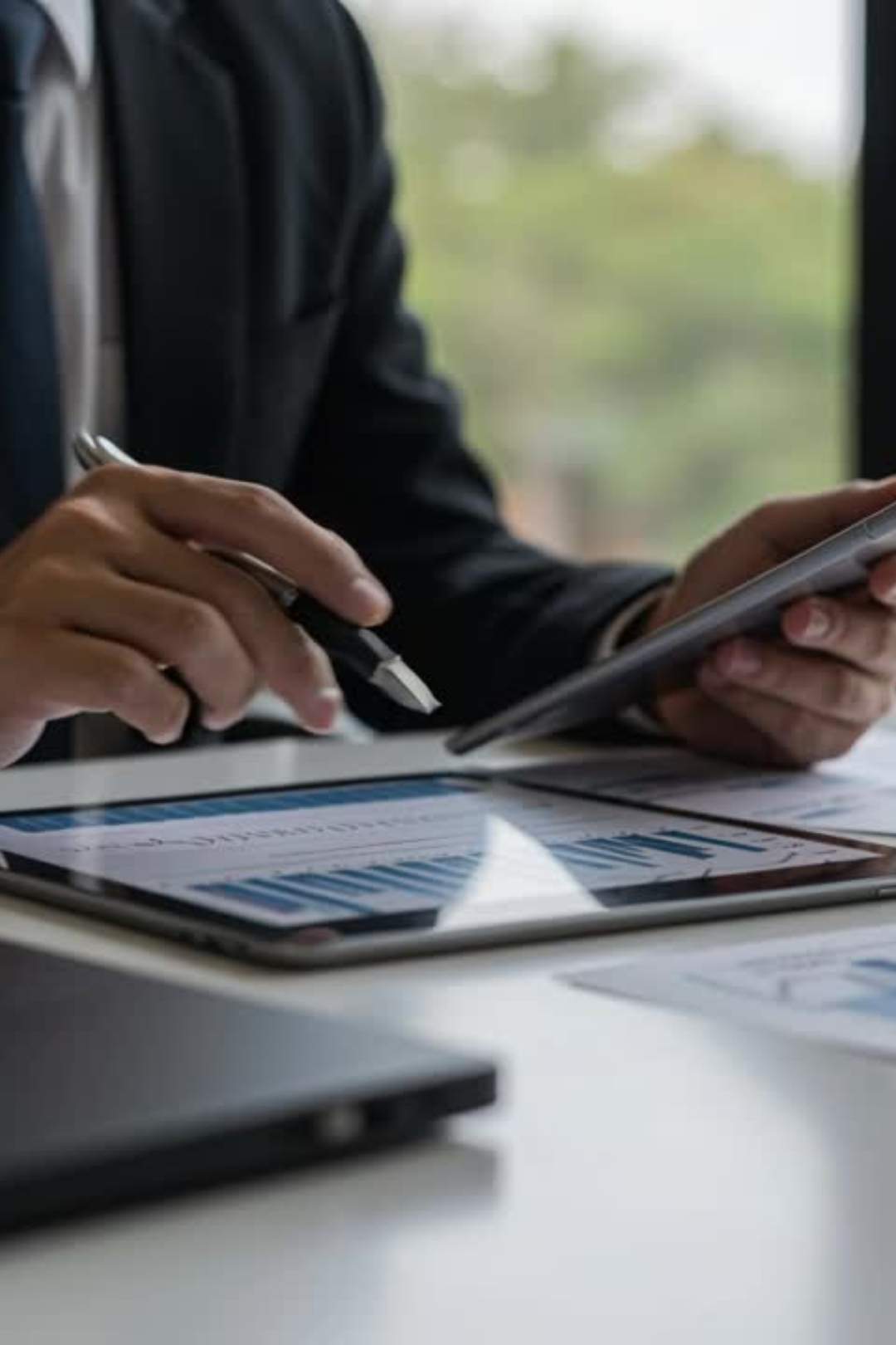 Businessman Reviewing Data And Graphs In Office Free Video