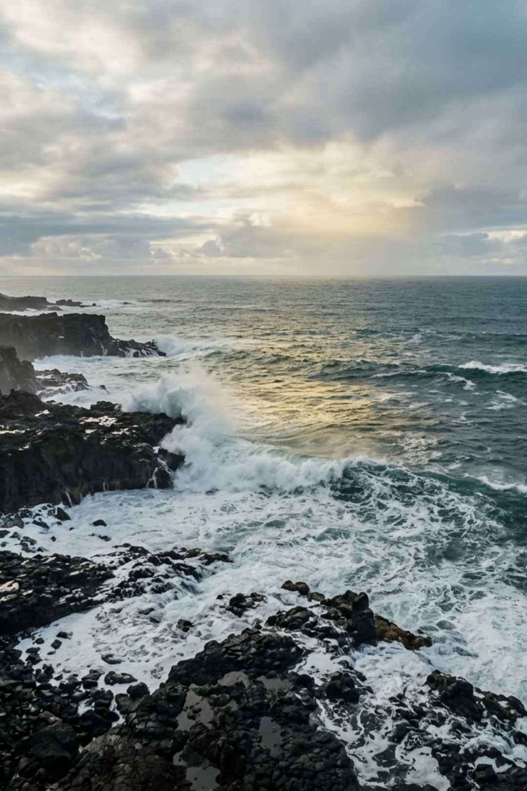 Aerial Drone Ocean Waves Crashing Rocks Cinematic Free Stock Image