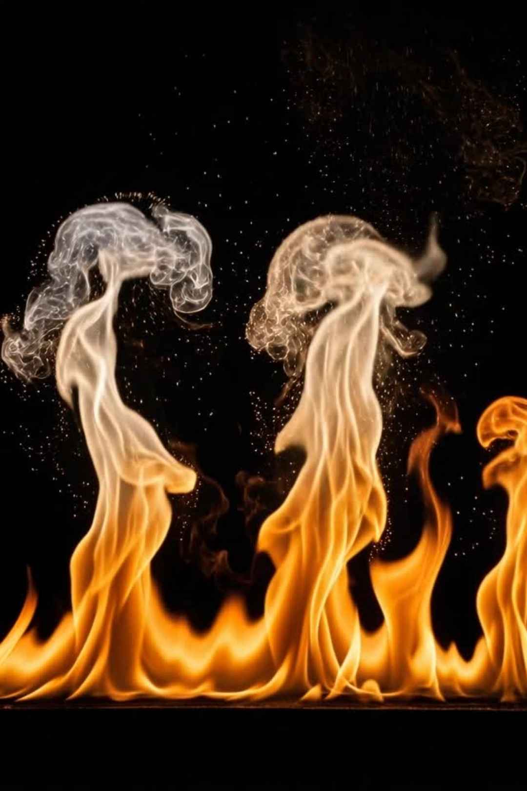 Fire Flames Black Background Slow Motion Free Stock Video
