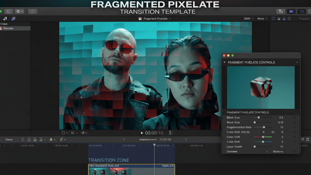 Envato Dynamic Fragmented Pixelate Block Transitions