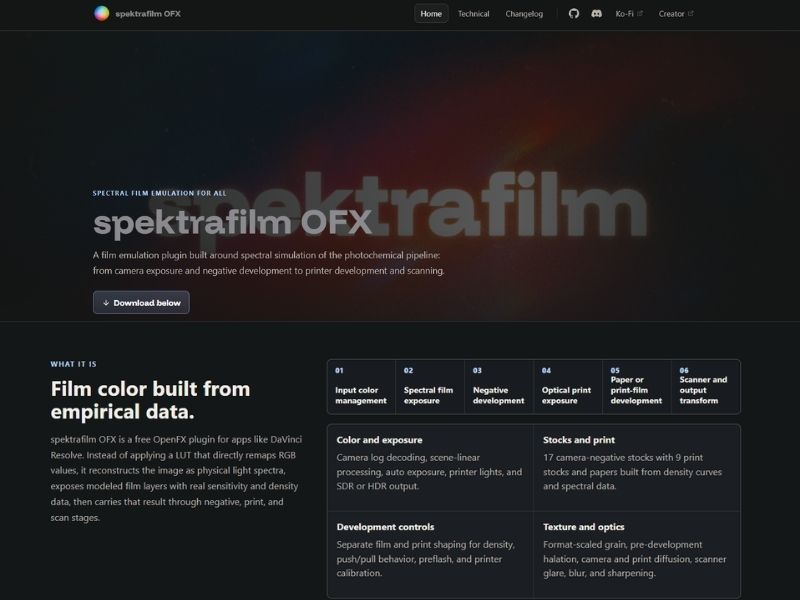 spektrafilm OFX Plugin
