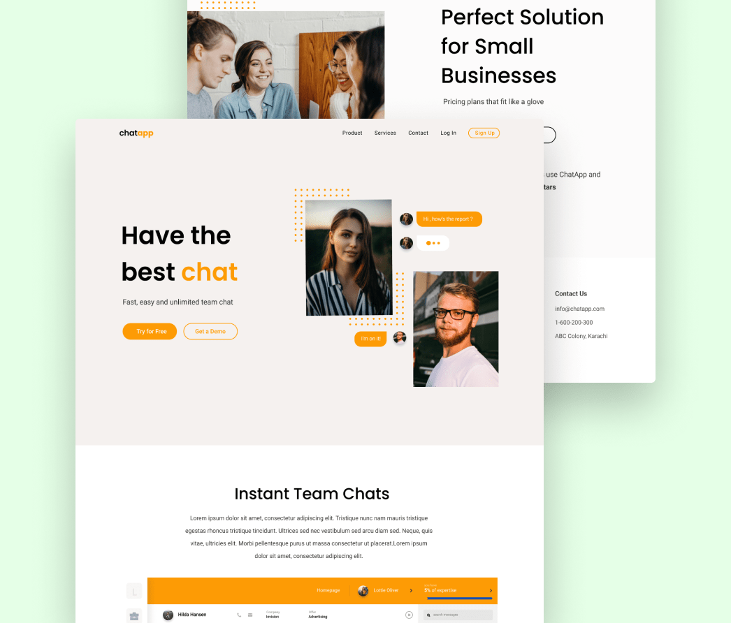 A mockup of a project