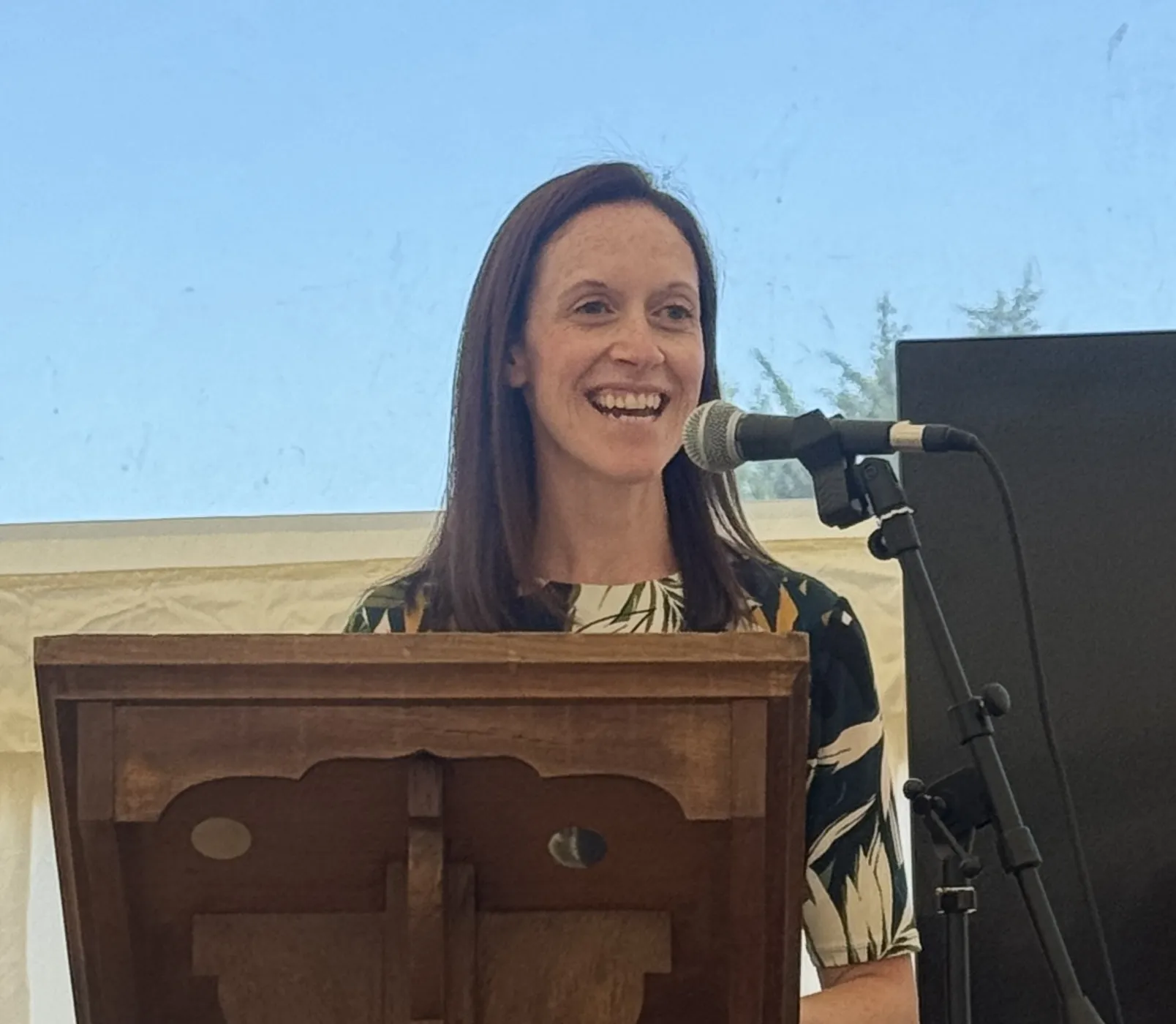 Alice Hardwick behind lectern