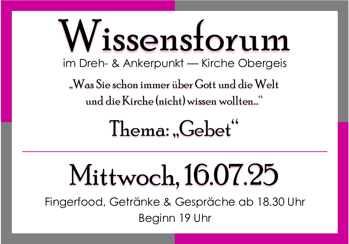 Wissensforum Thema Gebet