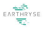 Logo with the word EARTHRYSE below a stylized Earth and curved lines forming a circle.