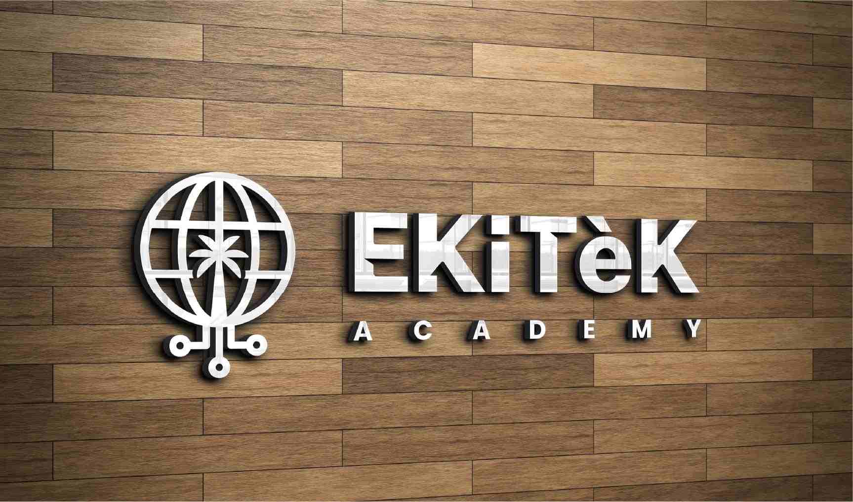 EkiTèk Academy brand application on educational materials and signage
